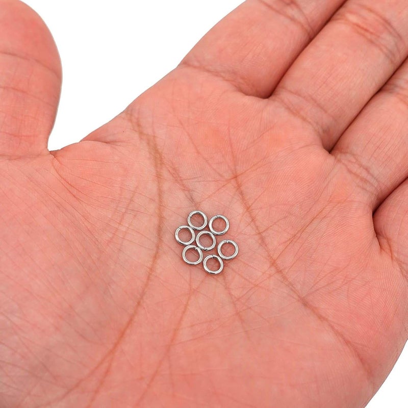 THREENEST 1000PCS 5mm 1mm Thickness 18 Gauge Stainless Steel Jump Rings, Unwelded Metal Round Craft Ring for Necklace Bracelet Keychain Chainmail Jewelry Making - Image 1